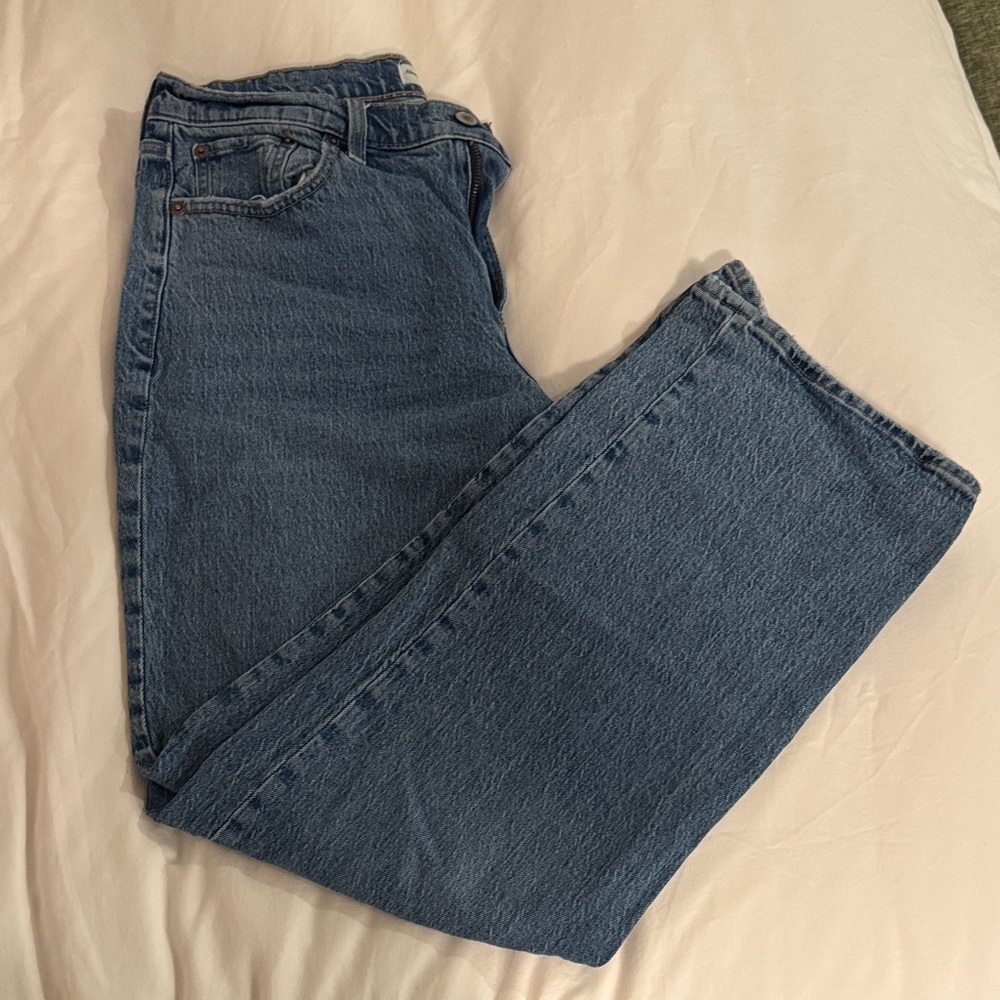 Abercrombie & Fitch Blue Denim Curve Love Low Rise Jeans